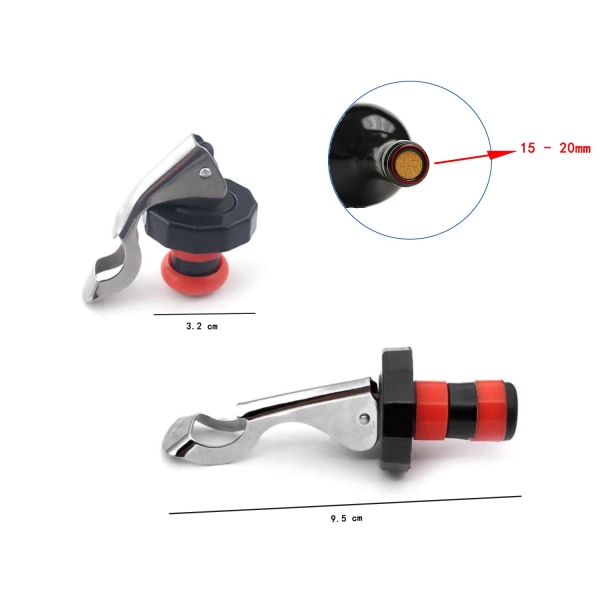 Vinflaskkorkar 6PCS, Hävarmsflaskkorkar Champagne Stopper Återanvändbar Flaskskyddsförslutare