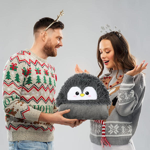 Sloth-gåvor för kvinnor Bärbar huvad filt Mjuk söt varm fluffig Sloth huvad filt 49 * 60 tum, Pingvin
