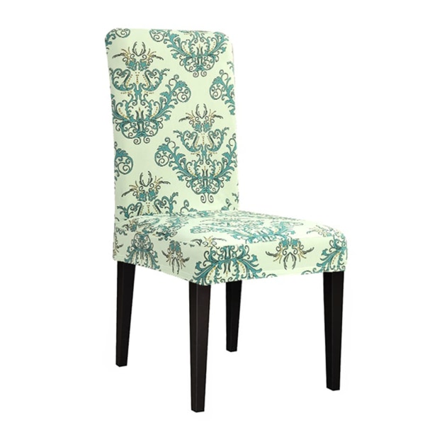 Stolsöverdrag Set med 2 stretchiga matsalsstolsöverdrag gjorda av mjuk polyester med grafiskt print, dekorativt vardagsrum i hemmet (2 delar, grönt)
