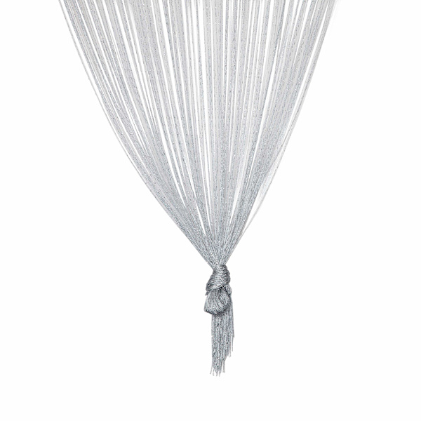 Dew Drop Guldtrådsgardin - 100x 200 cm - Vattenfallseffekt - Glittrande Trådpartition - Heminredningstillbehör Silver gray