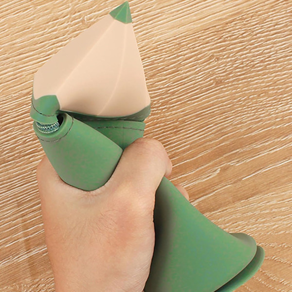 Gadget-förvaringsfodral i silikon, pennformad hållare, praktisk sugkoppdesign, sminkborste för hemmet, grön