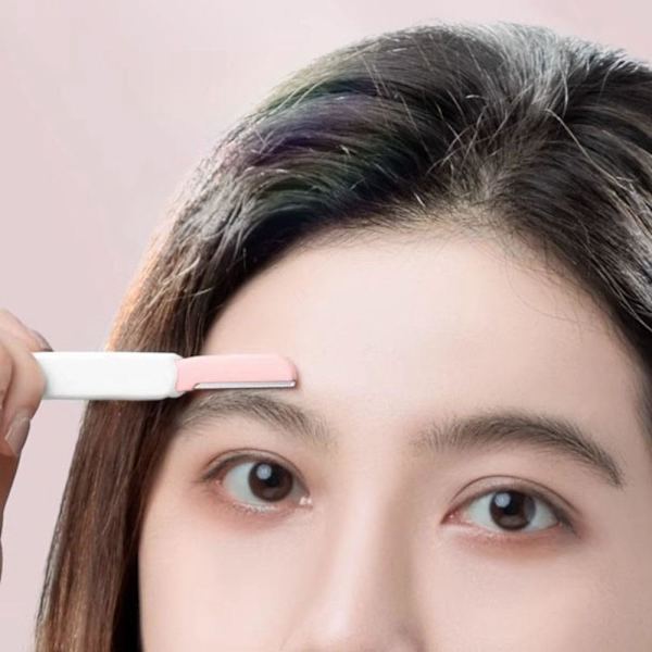 Retractable Eyebrow Razor Eyebrow Trimmer Women Eye Brow Shaver Blades for Cosmetic Beauty Makeup Tools Face Razor (Color : Green)2pcs