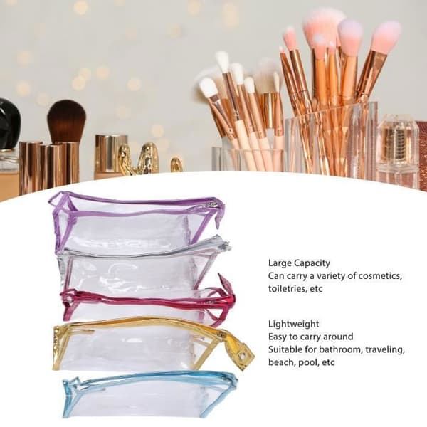 Transparent Kosmetikväska 5-pack Transparenta Kosmetikväskor Transparenta Sminkväskor Bagage SMINKVÄSKA