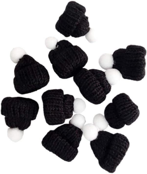 10 kpl Mini-joulupukkihattu Black
