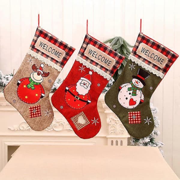 Nya extra stora julstrumpor i polyestertyg, juldekorationsmaterial, julklappar, julklappspåsar