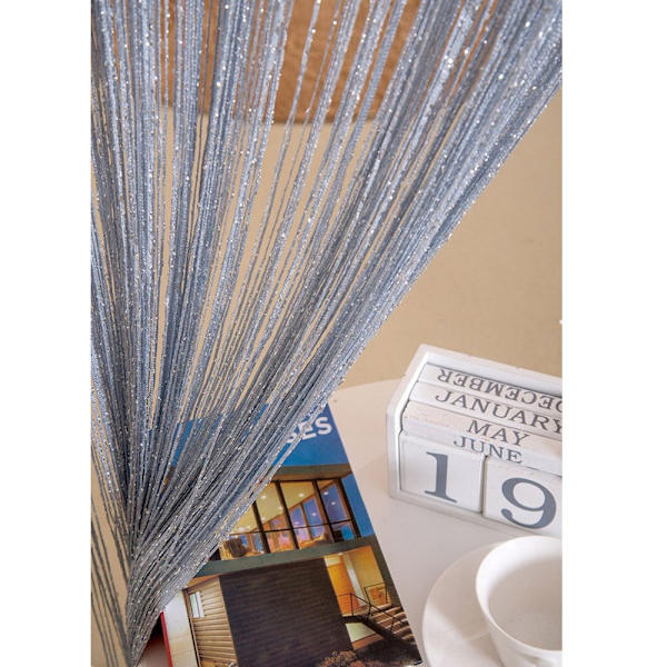 Dew Drop Guldtrådsgardin - 100x 200 cm - Vattenfallseffekt - Glittrande Trådpartition - Heminredningstillbehör Silver gray