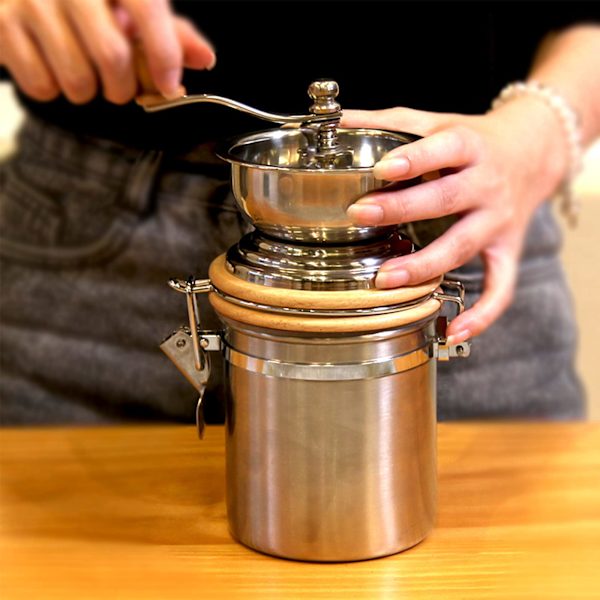 Kaffe Kvern, Rustfritt Stål Manuell Kaffe Kvern Beholder Manuell Kaffe Bønne Kvern Kvern Maskin Hånd Konisk Kaffe Kvern