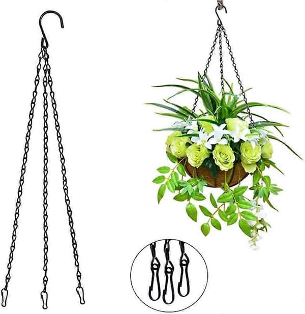 4 stykker blomsterpotte metalkæde