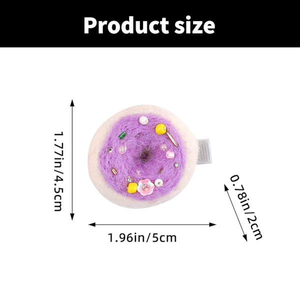 2 kpl Ei-kudottuja Donitsi-Hiuspinnejä Lapsille Elegantti Hiusneula Ankkuripihdit Naisille Sivuhiusten Tyylittelyyn, Violetti