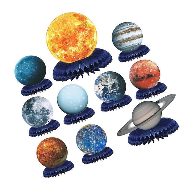 Planet Honeycomb Midtstykke 10 stk. Papir Assortert - Tema for Festlig Dekorering