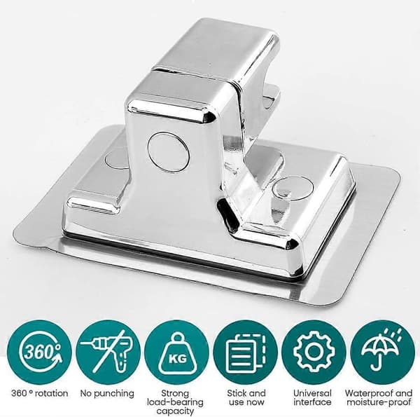1 stk. 360° roterende dusjhodeholder for håndholdt dusjhode