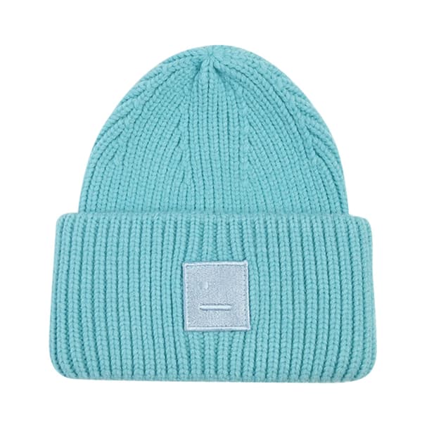 Unisex strikket lue for kvinner/menn UK Mansjett Solid Color Basic Vinterluer for stort hode løs passform termisk vindtett chunky lue