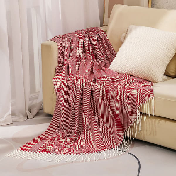 Koselig teppe, sengeteppe, sofa, ullpledd, teppe, pledd, sofateppe, fluffy sofa teppe, merino teppe, fluffy varmt pledd red 130*220cm