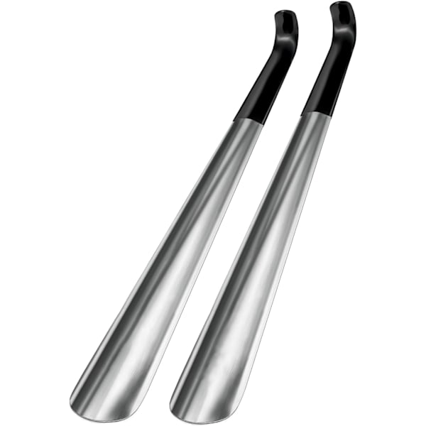 Sko Horn Metal Lang 42 cm, Lang Sko Horn Rustfrit Stål Sko Horn Sæt af 2 - Sko Horn Lang Stabil med Sort Etui til Støvler