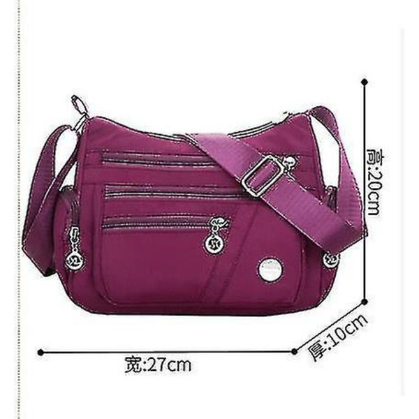 Modeväska i Vattentätt Nylon för Kvinnor, Enkelsidig Axelväska, Crossbody Väska, Handväska, Messenger Väska (Svart) black