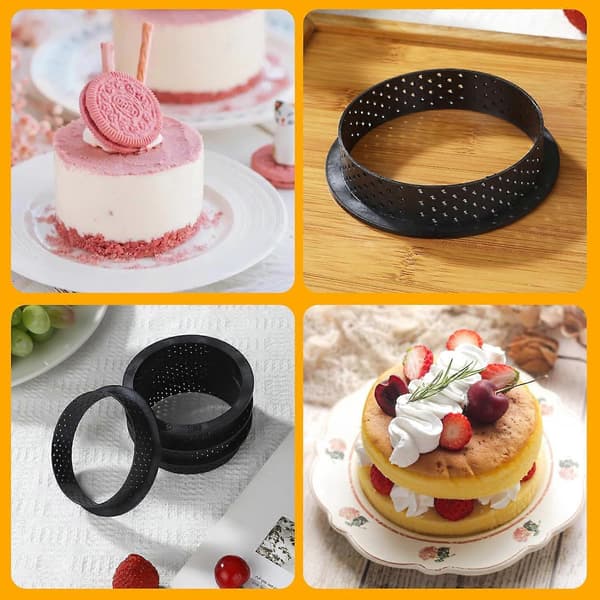 6 stk. runde kakeringer, terte ringer, kakebaking