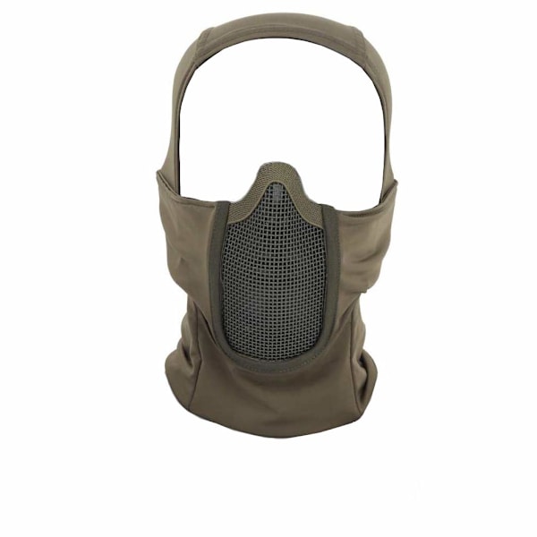 Andningsbar Airsoft-mask för hela ansiktet, vindtät motorcykelcykelhuva, nackvärmare