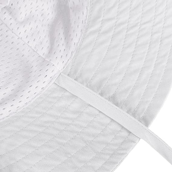 Solhatt for småbarn og babyer, unisex, bred brem for utendørs svømming, strand, basseng, justerbar, hvit