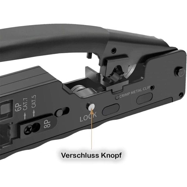 RJ45-krimpetang for CAT5/CAT5E/CAT6/CAT6A/CAT7 nettverkskontakt Crimper RJ45 nettverksplugg og 6P RJ11 telefonkontakt