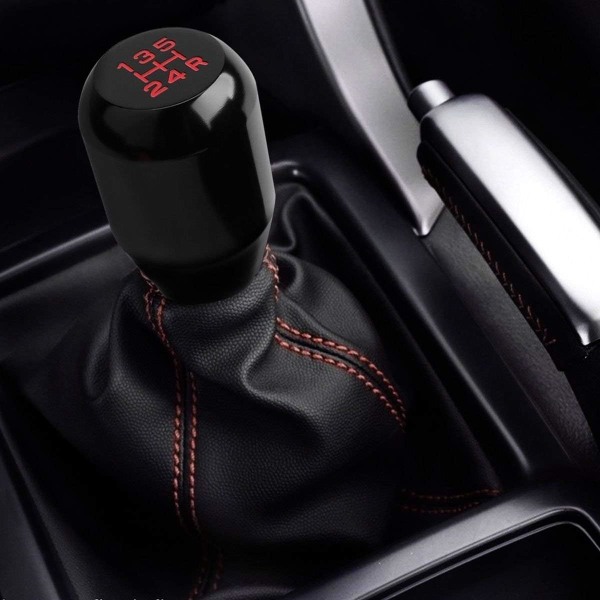 Saline Shifter Adapter Universal 5 Speed Manual Metal Chrome Shift Knob Lever Stick Pen Handle Head Car Styling Accessories（Svart） Black