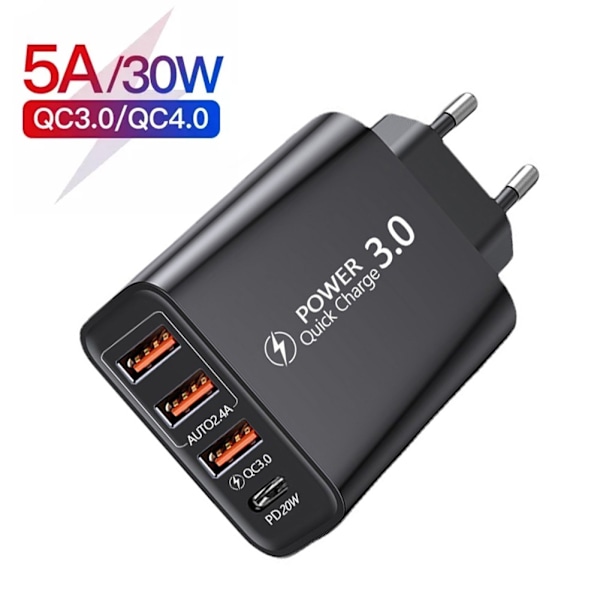 USB Reiselader + CPD Ladehode Europeisk og Amerikansk Standard Multi-Port for Mobiltelefoner Kompatibel med USB