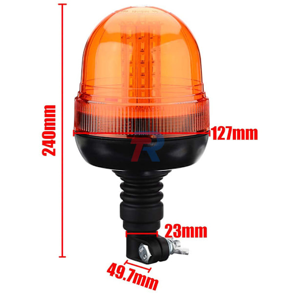 LED Rundumleuchte Orange Med Magnetfod, Blinklys