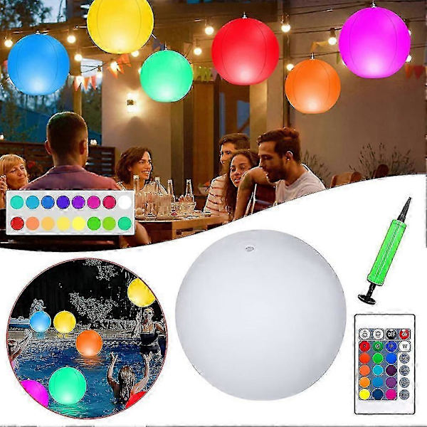 LED-lys 16 Farver Lysende Strandbold Multifunktionelle Dekorative Bolde Til Gårdhavefest
