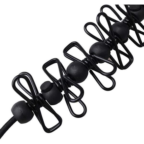 1 Pack Bärbar Klädstreck, Elastisk Klädstreck Resor Tvättsnöre Justerbar Retraktil Lufttorkare Vindtät Rep med 12 Trådklämmor
