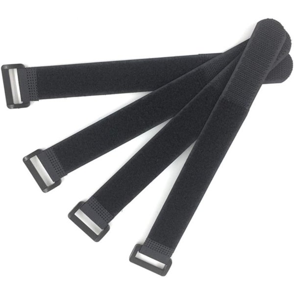 Fastgørelses-Krog og Loop-Kabelstropper, 10-pak Sort Selvklæbende Kabelbindere, Nylon Sikringsstropper med Spænder (1\" x 16\")
