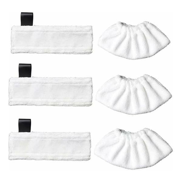 Förpackning med 3 reservdukar i mikrofiber och 3 mikrofiberdukar för Karcher Easy Fix SC1/SC2/SC3/SC4/SC5/SV7, duk