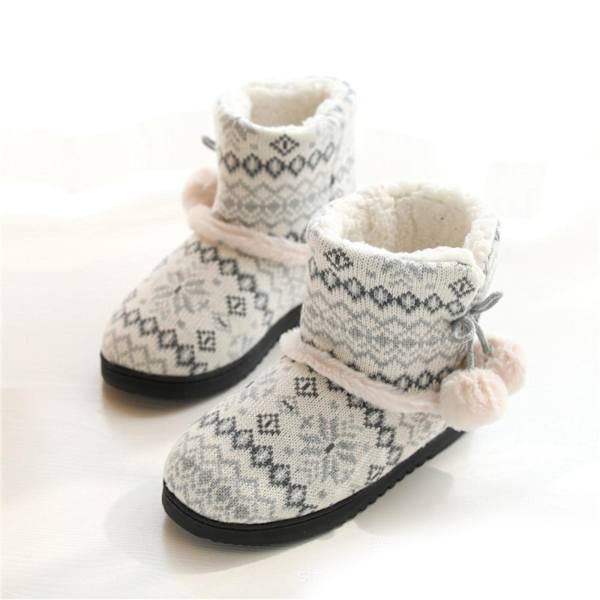 Tofflor Dam Tofflor Stövlar Inomhus Bomull Booties Damer Slip On Husskor Varma Pälsfodrade Bekväma Vinter Hemtofflor EU Storlek 39-40 39-40