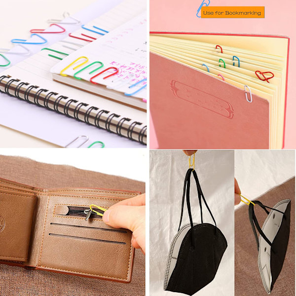 Farvede Papirclips, 100 stk. Papirclips Klemmer Dokument Papirclips med Æske til Kontor Skole Stationery Dokument Klassificeret Opbevaring