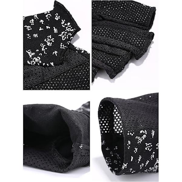 Dame Solkrem Fingerless Hansker Sommer Kjørehansker Jenter Sklisikker UV Beskyttelseshansker for Utendørs, Svart