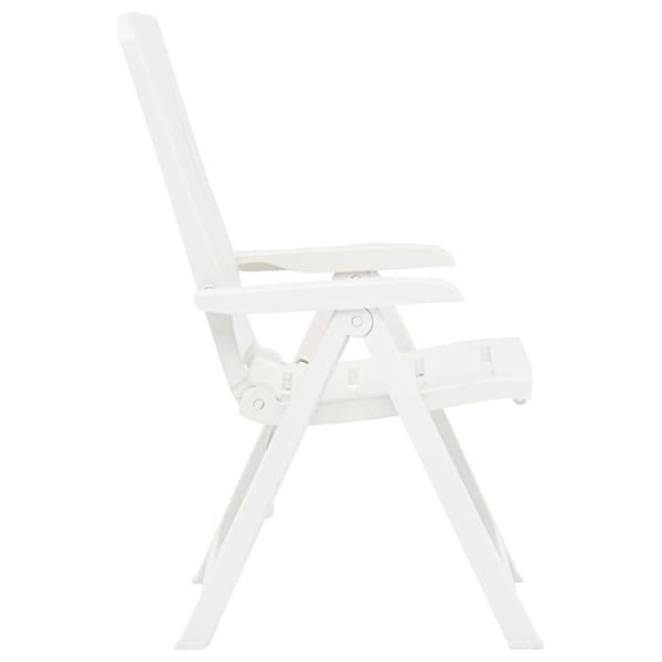 vidaXL Justerbare havestole 2 stk. plast hvid white Vit