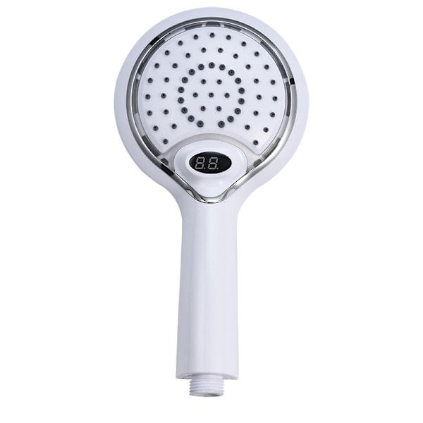 Duschhuvud Handhållen 3 Färger LED Duschspray Huvud Temperaturkontroll Duschspruta (Färg: Vit) White