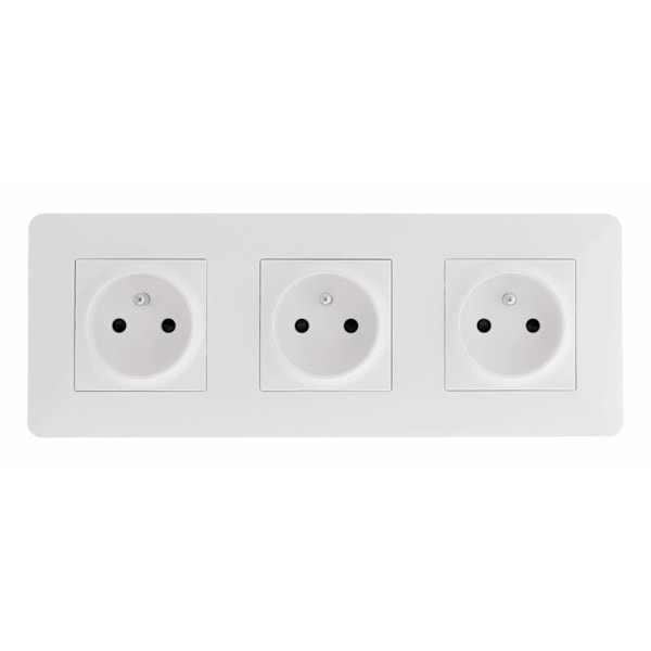 Hvit 16A trippelkontakt