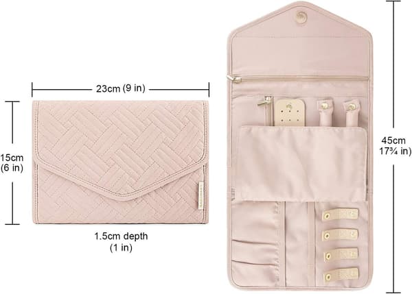 Reise smykkeskrin rull (rosa) Pink
