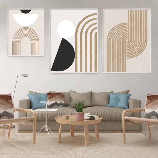 Set 3 premium-julistetta, modernia abstraktia taidetta seinäkuvia, ilman kehystä, boho-koristekuvia olohuoneeseen, makuuhuoneeseen 30*40cm