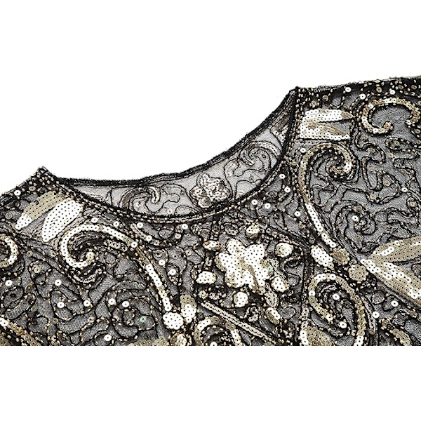 1920'er Stola Sjal Dame Sequin Sjal til Aftenkjole Retro Gatsby Fest Kostume Tilbehør gold