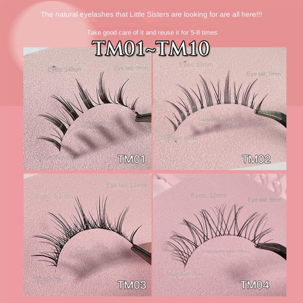 10 Par Manga Lashes Lösögonfransar TM02 TM02 TM02 TM02