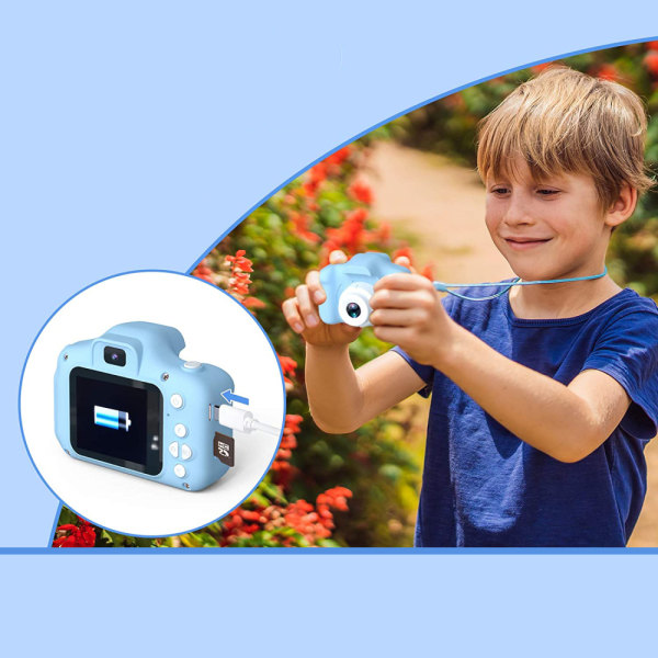 Kids Camera Toy Kids Digital Camera för toddler Blue Blue