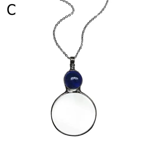 halsband med förstoringsglas i kristall blue blue