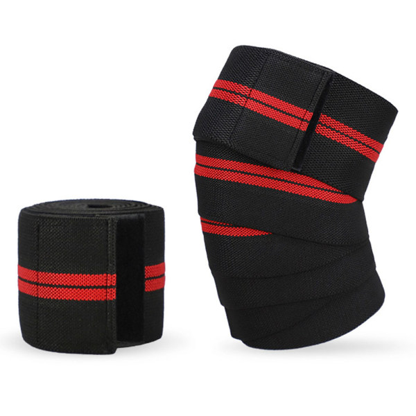Knäskydd (1 par) -Elastiska knä- och armbågsstöd & Red Red