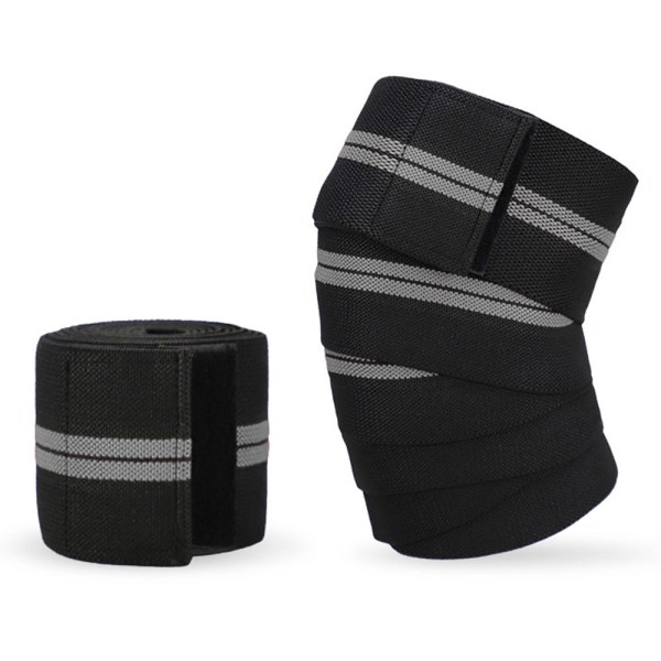 Knäskydd (1 par) -Elastiska knä- och armbågsstöd & Grey Grey