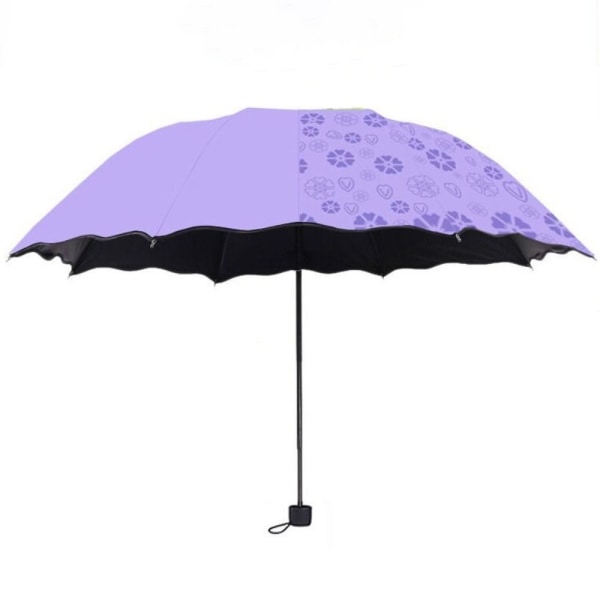 Vikbart paraply Blommande paraply i vatten LILA Purple Purple