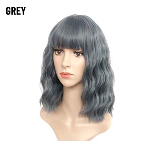 Kvinnors peruk lockigt hår peruk GRÅ grey grey