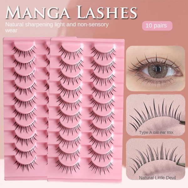 10 Par Manga Lashes Lösögonfransar TM06 TM06 TM06 TM06