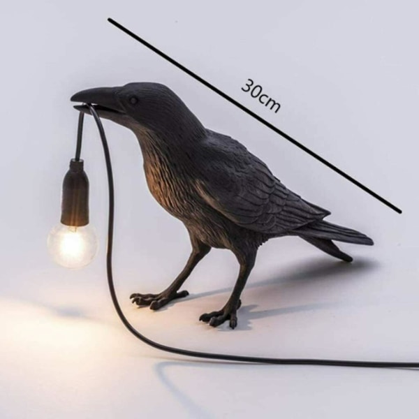 Fågellampa Resin Crow Led Light Sovrumsvägglampa Lampbord
