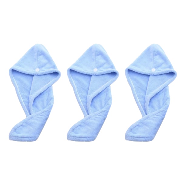 [Förpackning med 3 delar] - Mjuk mikrofiberhårhandduk för vått hår - blue blue