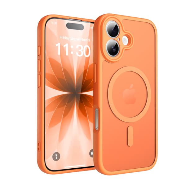 Etui til iPhone 17 Pro Skin Feel Magnetisk Linsedetalje Orange